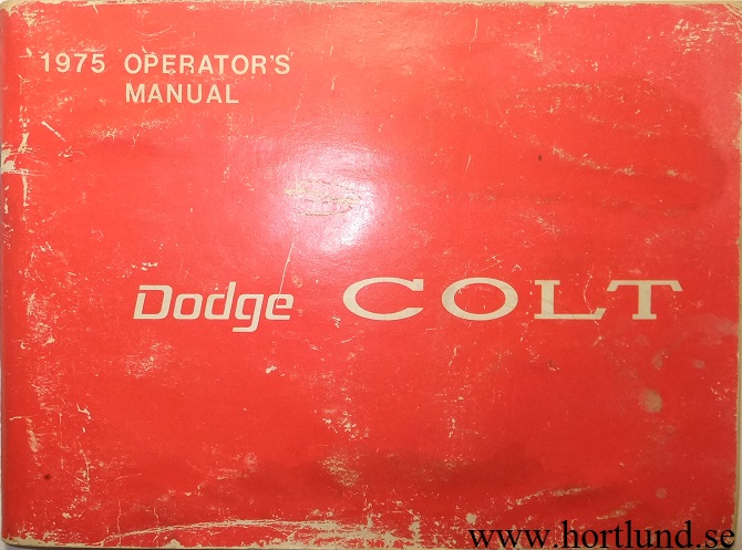 1975 Dodge Colt Operator's Manual