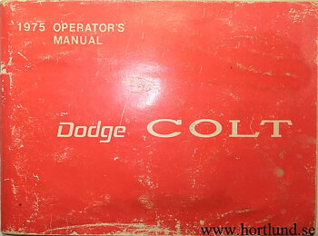 1975 Dodge Colt Operator's Manual
