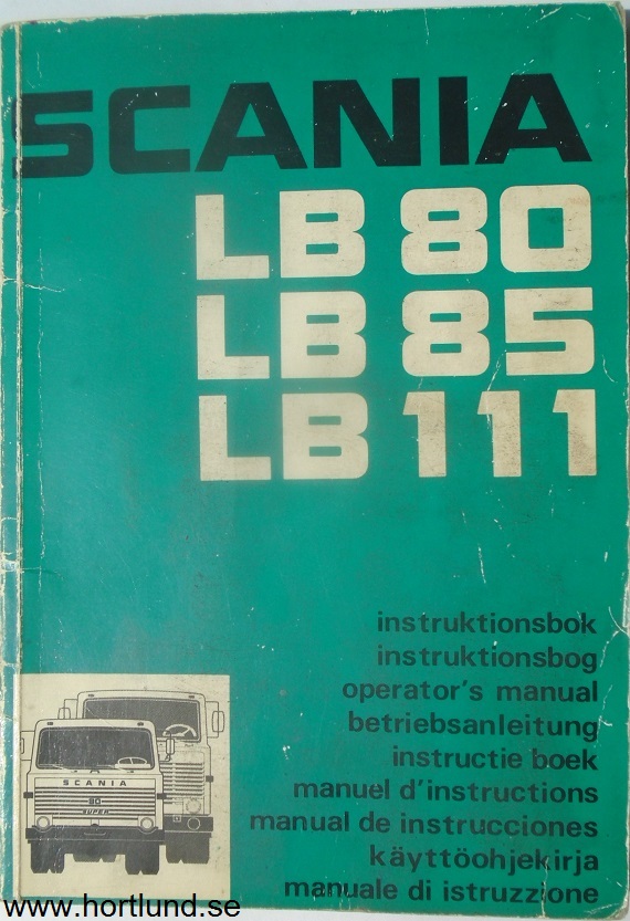 1975 Scania LB 80, LB 85, LB 111 Instruktionsbok