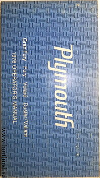 1976 Plymouth Gran Fury Fury Voalaré Duster/Valiant Operator's Manual
