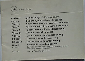 1995 Mercedes-Benz Låssystem med fjärrmanövrering för C-klassen Instruktionsbok
