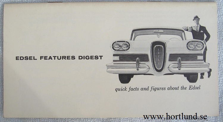 1958 Edsel Features Digest ED-7105-ADV 9-57
