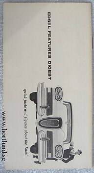 1958 Edsel Features Digest ED-7105-ADV 9-57
