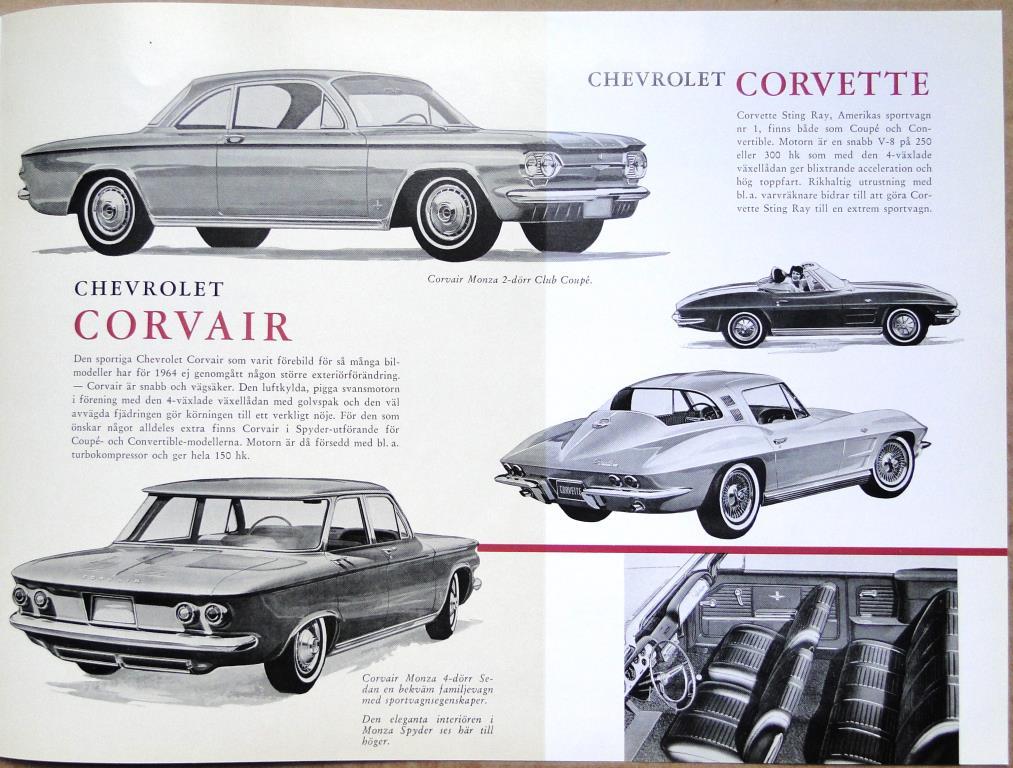 1964 Chevrolet alla modeller broschyr Svenskt Original - 4