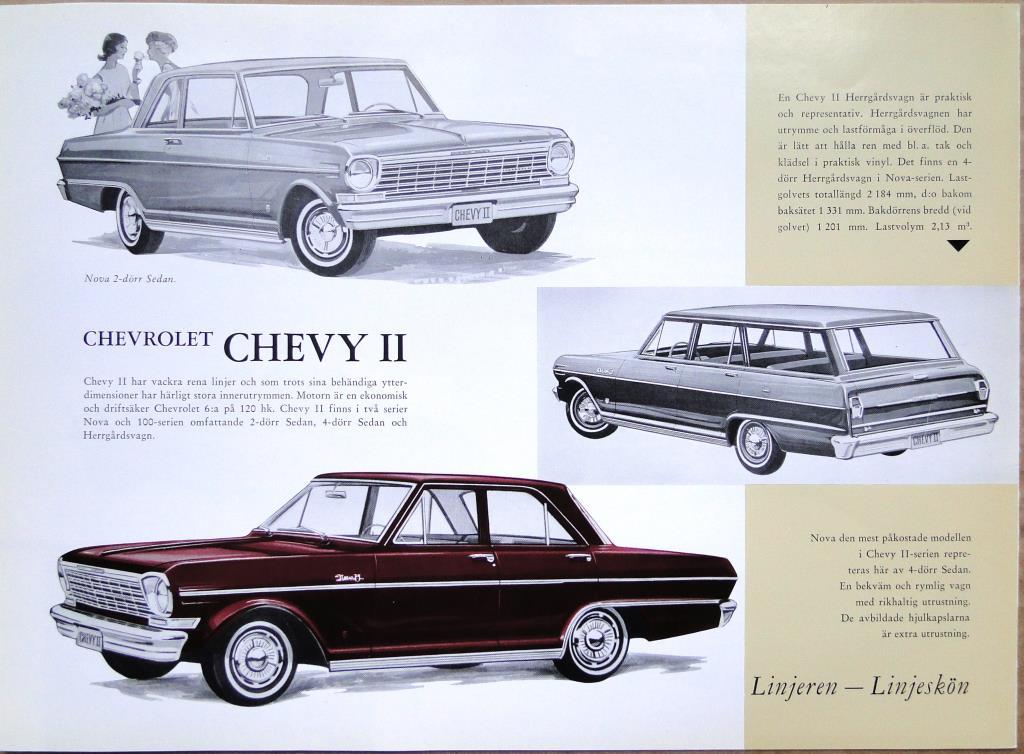 1964 Chevrolet alla modeller broschyr Svenskt Original - 5