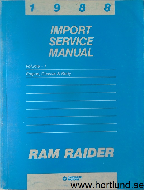 1988 Dodge Ram Rider Engine, Chassis & Body  Service Manual