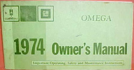 1974 Oldsmobile Omega Owner's Manual