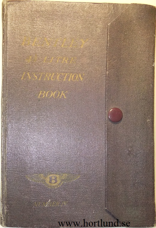 1931 Bentley 4 1/4 litre Instruction Book