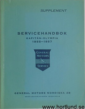 1955 - 1957 Opel Kapitän-Olympia Servicehandbok supplement på svenska