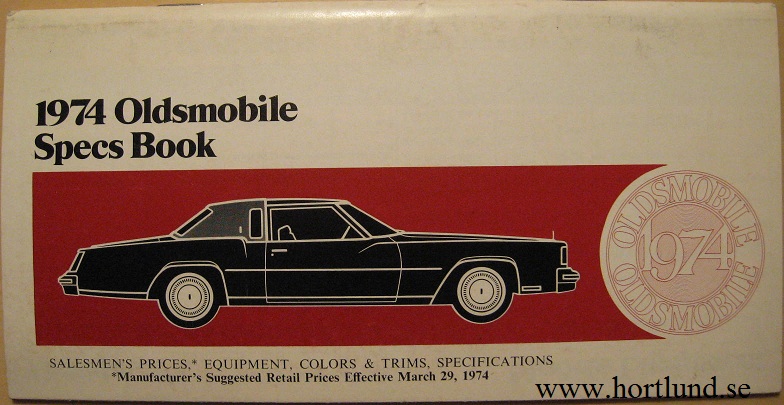 1974 Oldsmobile Specs Book alla modeller