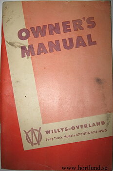 1950 Jeep Truck 473HT & 473-4WD Owner's Manual