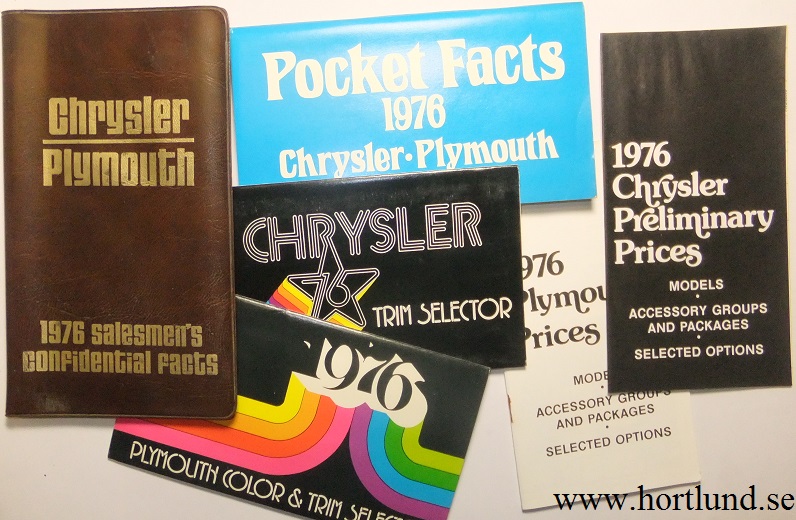 1976 Chrysler & Plymouth Salesmen's Confidential Facts