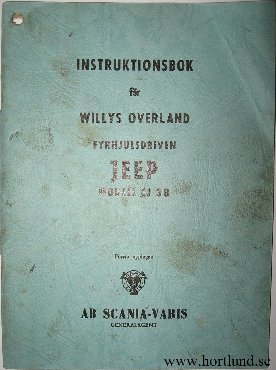 1954 Jeep CJ 3B Instruktionsbok svensk