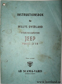1954 Jeep CJ 3B Instruktionsbok svensk