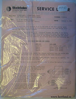 1959 - 1963 Studebaker Service Letter