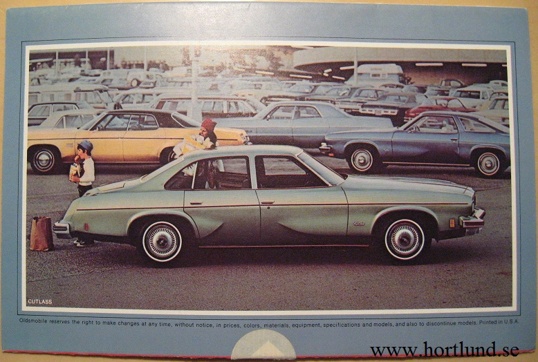 1974 Oldsmobile Cutlass o Omega broschyr mailer alla modeller