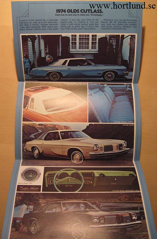 1974 Oldsmobile Cutlass o Omega broschyr mailer alla modeller - 3