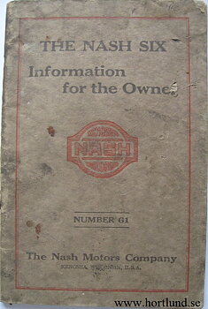 1923 Nash Six Information for the Owner