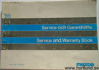 1980 Mazda Service och Garantihäfte 1:a utg.