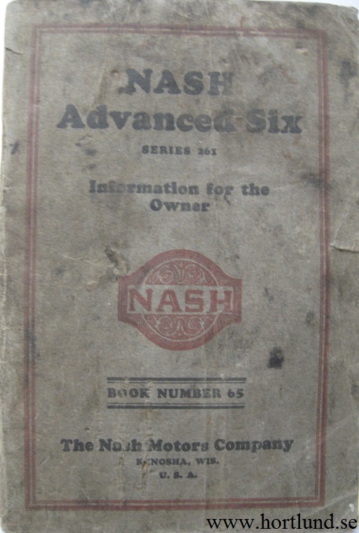 1926 Nash Advanced Six Series 261 Information for the Owner