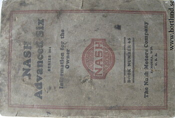 1926 Nash Advanced Six Series 261 Information for the Owner
