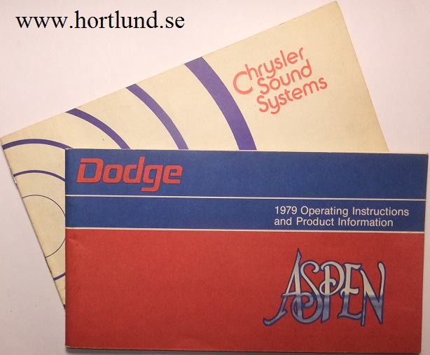 1979 Dodge Aspen Operating Instructions