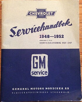1948-1952 Chevrolet Servicehandbok supplement Svenska