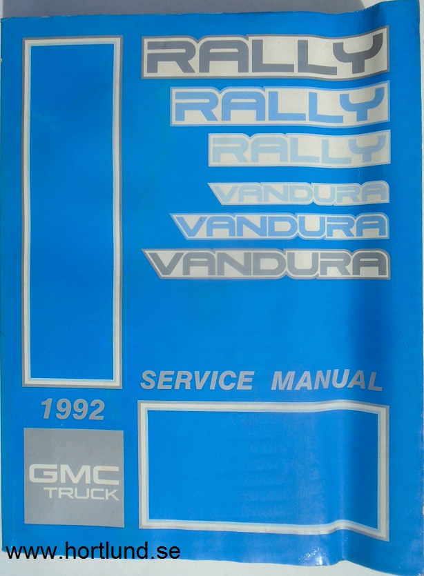 1992 GMC Vandura and Rally Models Service Manual