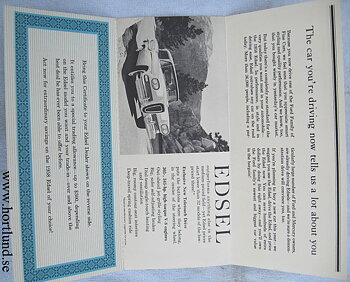 1958 Edsel Certificate blå