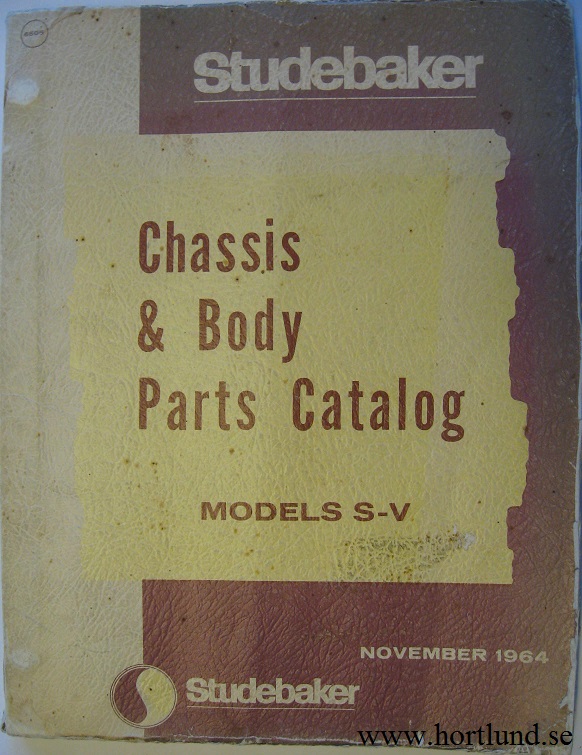 1965 Studebaker modell S-V Chassis & Body Parts Catalog
