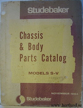 1965 Studebaker modell S-V Chassis & Body Parts Catalog