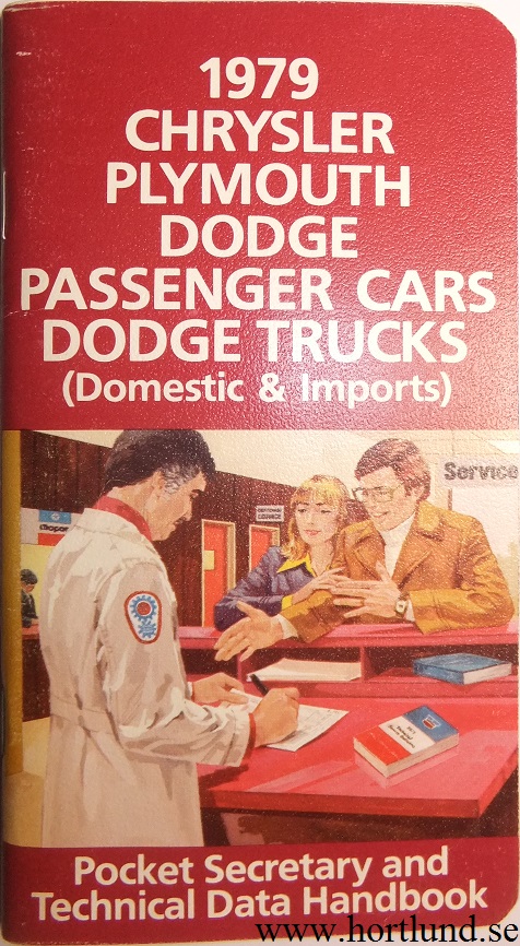 1979 Chrysler Plymouth Dodge cars & trucks Pocket Secretary and Technical Data Handbook