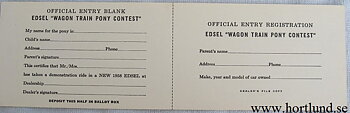 1958 Edsel Pony Contest
