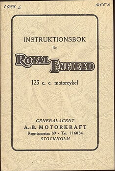 1946 Royal Enfield 125 cc Instruktionsbok svensk