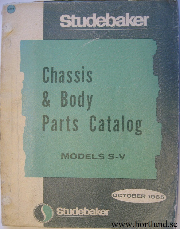 1965 - 1966 Studebaker modell S-V Chassis & Body Parts Catalog