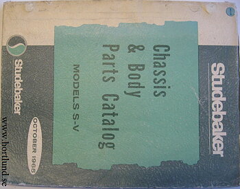 1965 - 1966 Studebaker modell S-V Chassis & Body Parts Catalog