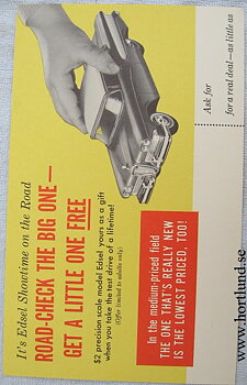 1958 Edsel Road-Check Post Card