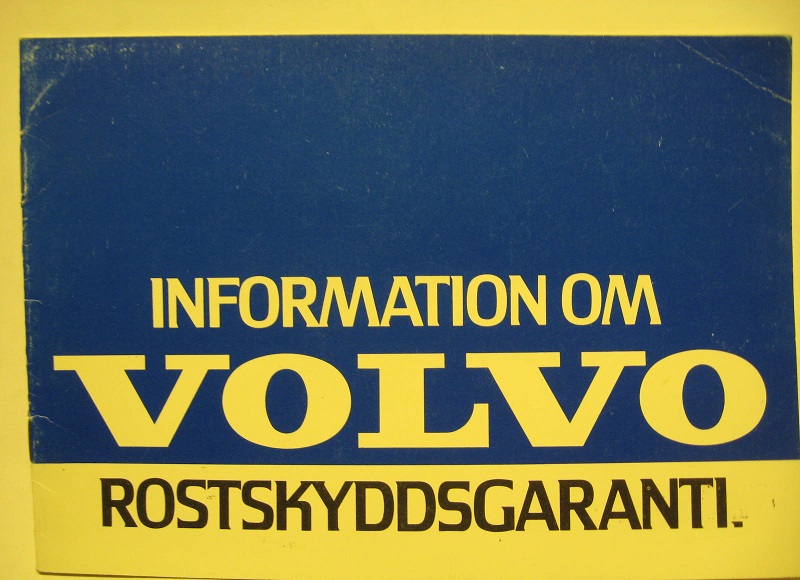 1986 Volvo Information om rostskyddsgaranti.