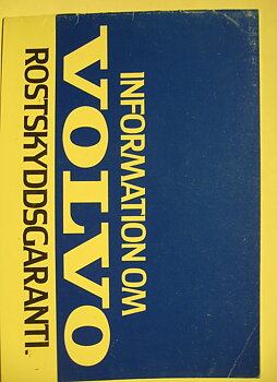 1986 Volvo Information om rostskyddsgaranti.