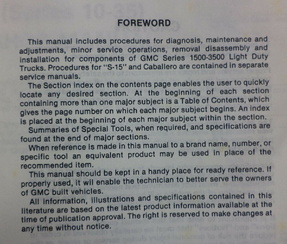 1983 GMC Light Duty Trucks Service Manual - 3