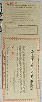 1958 Edsel Road-Check Certificate