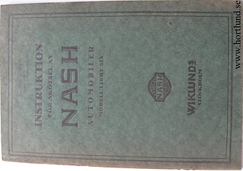 1927 Nash Light Six Instruktionsbok svensk