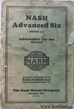 1928 Nash Advanced Six Series 360 Information for the Owner