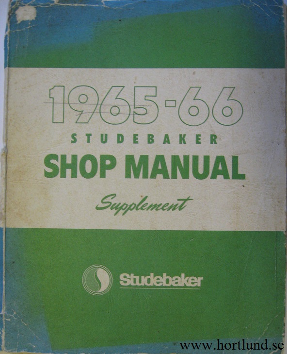1966 Studebaker Shop Manual supplement
