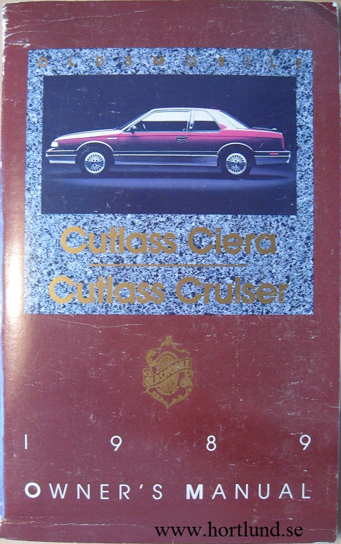 1989 Oldsmobile Cutlass Ciera och Cutlass Cruiser Owner's Manual