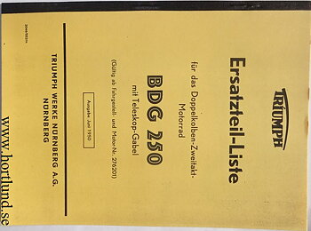1950-1952 TWN BDG 250 och BDG 250 H Reservdelskatalog