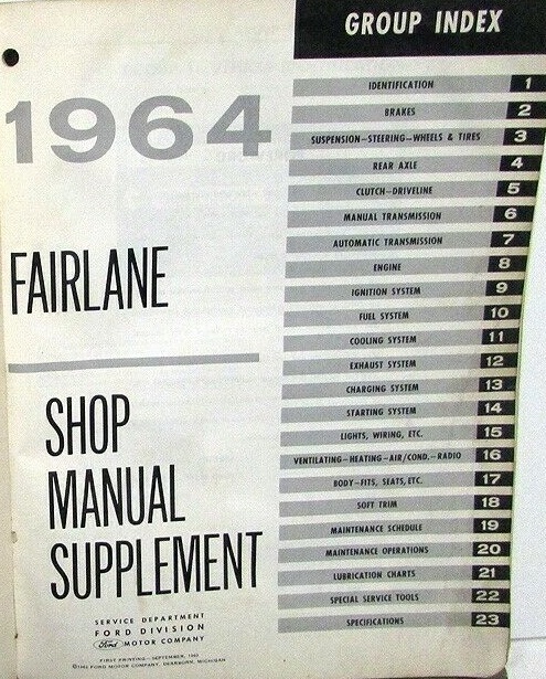 1962-1964 Ford Fairlane Shop Manual - 2