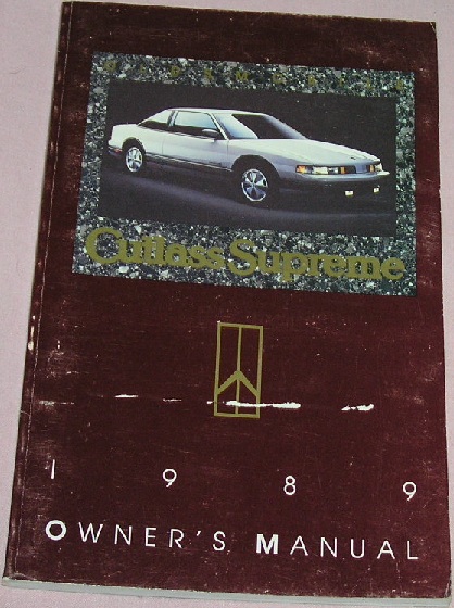 1989 Oldsmobile Cutlass Supreme Owner's Manual