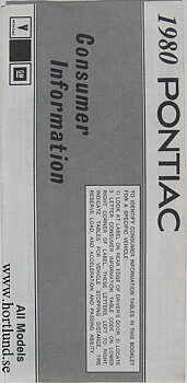1980 Pontiac Consumer Information alla modeller