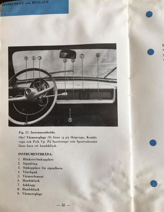 1957 Simca Aronde 1300 instruktionsbok svensk - 2